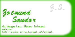 zotmund sandor business card